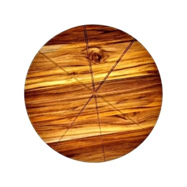 Imagem de Bandeja Para Servir Pizza De 45 Cm De Madeira Teca