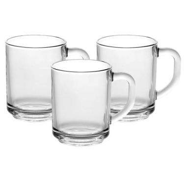 Imagem de Jogo C/3 Canecas de Vidro Transparente Clear 250ml Cappuccino Lehaví -