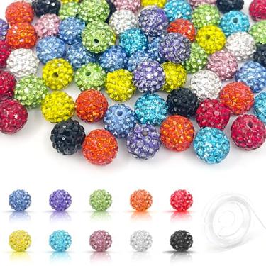 Imagem de 100 peças, kit de strass de 10 cores, contas brilhantes de cristal de argila para fazer brincos, joias, pulseira, suprimentos de artesanato DIY 10 m
