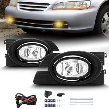 Imagem de Faróis de neblina adequados para Honda Accord 4DR Sedan 01 02 2001-2002 faróis dianteiros de neblina (lente transparente)