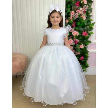 Imagem de Vestido Longo Amanda Branco Damas Casamento Florista Formatura Noivinh