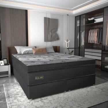 Imagem de Cama Box Conjugado King Com Colchão 193x78x203 Royal Black Gazin Cr353