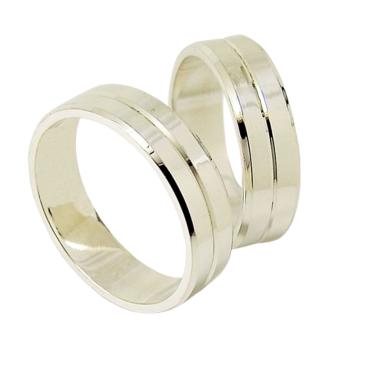 Imagem de Aliança De Prata 950 De Compromisso Trabalhada