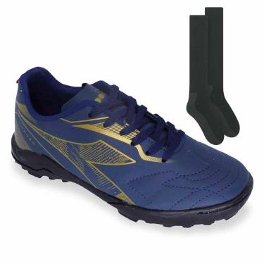 Imagem de Kit Chuteira Society Diadora Torneo Infantil + Meião