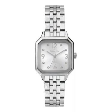 Imagem de Relogio Condor Feminino Quadrado Elegante Prata - CO2035MZM/4K-Feminino