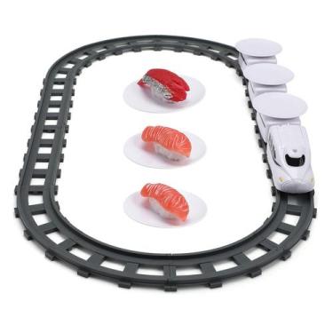 Imagem de Conjunto ferroviário elétrico Toyvian Carousel Sushi Train Toys