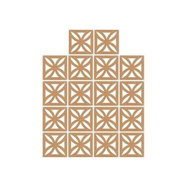 Imagem de Kit Placas Divisórias De Ambientes Cobogó 29x29 Mdf Sala Quarto Cozinha Decoração Casa Moderna (Kit 18 Placas Cobogó)