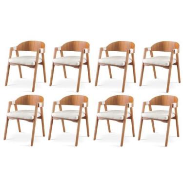 Imagem de Kit 8 Cadeiras para Sala de Jantar Luna - Zurc Decor