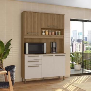 Imagem de Armário de Cozinha Prisma 120cm Compacto Com Balcão Multiuso - CIALAR 