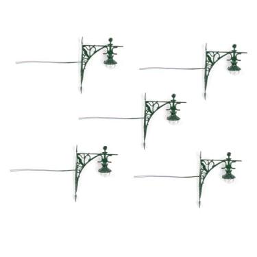 Imagem de JunZheHub Conjunto de 5 Peças de Luminárias de Parede em Miniatura, Acessórios para Modelismo, Decoração de Micro Paisagem DIY, Verde, Tamanho real