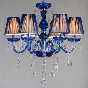 Imagem de Lustre de cristal de luxo europeu com LED, ideal para sala de estar, restaurante, quarto, villa, hotel, loja de roupas, salão de beleza, café, bar, karaokê e outras aplicações. Luminária pen