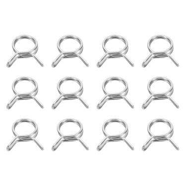 Imagem de HARFINGTON Clipes de mangueira de linha de combustível de fio duplo 12 mm ID 12-14,2 mm OD, 12 peças de clipes de mola de tubo de aço inoxidável variados para mangueira de ar, tubo de água