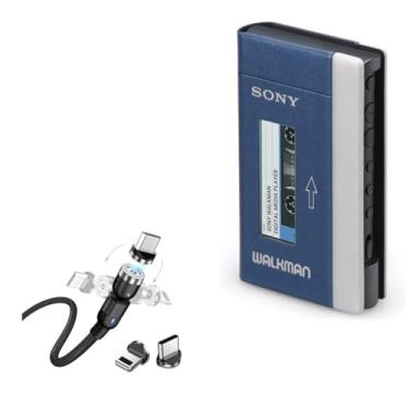 Imagem de BoxWave Cabo compatível com Sony NW-A100TPS - Cabo MagnetoSnap AllCharge, cabo de carregamento magnético USB Tipo-C Micro USB - Preto