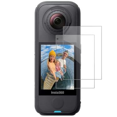 Imagem de Oshmirian Protetor de tela Insta360 X4 Air – Pacote com 2 películas de vidro temperado para exibição, dureza 9H, antiarranhões, clareza HD, sem bolhas, resistente a impressões digitais
