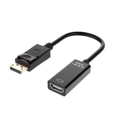 Imagem de HBFQMDJLX Cabo adaptador 4K DisplayPort para fêmea HDMI macho para fêmea, conector banhado a ouro, compatível com TV, monitor, projetor