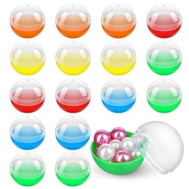 Imagem de iplusmile 50 unidades de cápsulas redondas vazias coloridas e macias para máquinas de venda automática, lembrancinhas, sacos de guloseimas, armazenamento de doces e exibição de pequenos presentes