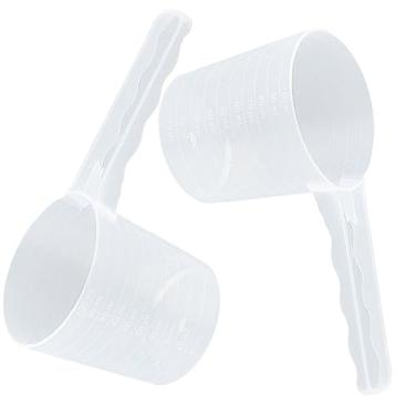 Imagem de 2 colheres de proteína em pó de 100 ml de cabo curto colher de medição de plástico colher de medição de detergente para roupas para frascos transparentes