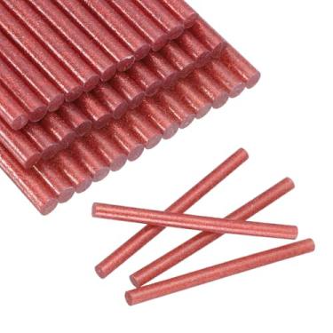 Imagem de HARFINGTON 30 peças mini bastões de cola 0,8 cm x 9,9 cm de alta aderência para pistola de cola quente fita adesiva para bricolage artesanato reparo de selagem decoração de festival, vermelho