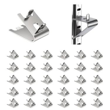 Imagem de Clipe de aço inoxidável, clipe de prateleira de compartimento de geladeira de 1,5 mm de espessura, clipe de suporte de prateleira fixa para compartimento, clipe de suporte de freezer comercial