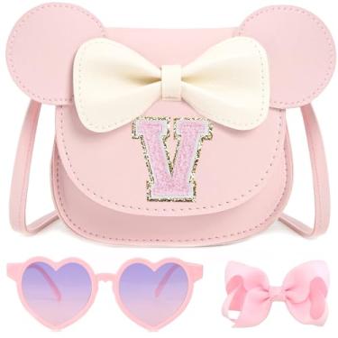 Imagem de PRLINJSK Bolsa infantil para presente de aniversário para meninas, bolsa para meninas, conjunto de presente, V rosa, S, Casual