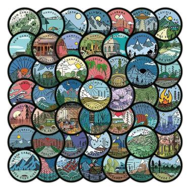 Imagem de Adesivos Americans Maps, vinil impermeável, anime, 60 unidades/lote