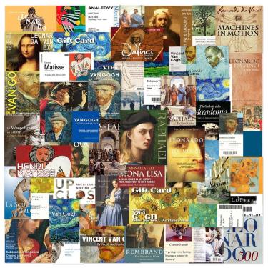 Imagem de Adesivos, artes, museus, exposições, recibos de ingressos, 50 unidades/lote