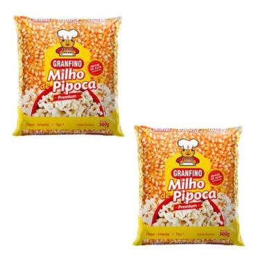 Imagem de Kit 2 Milho de Pipoca Granfino Premium 500g