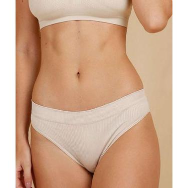 Imagem de Kit 2 Calcinhas Biquíni Canelada Sem Costura DelRio-13468, M, Bege e p
