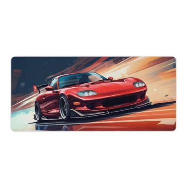 Imagem de Red Cool JDM Car Rx7 Speed Desk Table Pad Mouse Pad Antiderrapante Grande Material de Escritório Tapete de Mesa de Borracha Impermeável Tapete de Escrita para Escritório Jogo Casa 40 x 90 cm