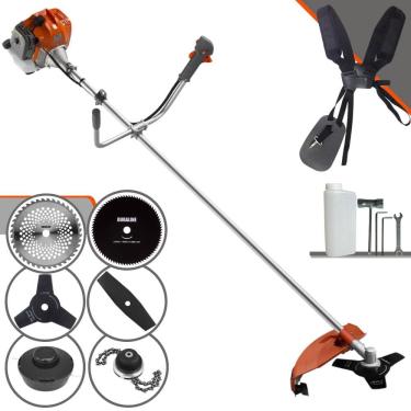 Imagem de Roçadeira Robusta Tekna RL520ACN-TK À Gasolina 2T 52cc 2HP 6 Opções de Corte Com Facas 2 Pontas, 3 Pontas, 40 Dentes, 80 Dentes, Trimmer e Carretel