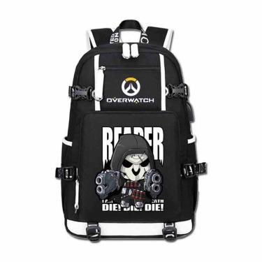 Imagem de Mochila escolar Overwatch Reaper Cartoon Kids Oxford Cloth