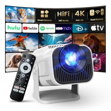 Imagem de Gaimoo [Netfiix Official/Stereo Speakers] Projetor 4K Com Wi-Fi E Bluetooth, Miniprojetor Portátil Nativo 1080P, Uso Com Um Clique, Netflix/Youtube/Primevideo/D+ Integrado, Projetor Inteligente Para