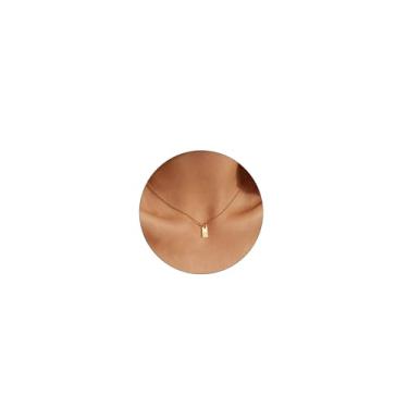 Imagem de YANCHUN Colar com inicial para mulheres, colar com letra de ouro, colar com nome delicado, colar com pingente de etiqueta inicial colar de alfabeto na moda, formatura, presentes de aniversário para