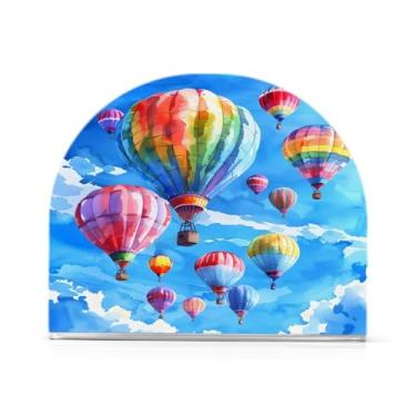 Imagem de CEBUGI Porta-guardanapos para mesas porta-guardanapos acrílico balão de ar quente suporte de guardanapos de papel para decoração de festa de jantar de cozinha