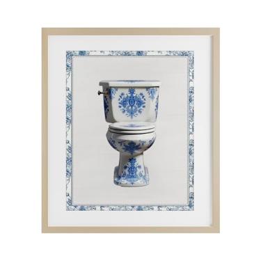 Imagem de Stupell Industries Impressão emoldurada de bétula de vaso sanitário vintage chinoiserie sob vidro, design por letras e forrado, 40 x 33 cm