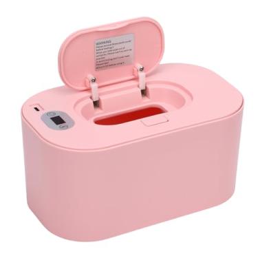 Imagem de Yunir Aquecedor de Lenços Umedecidos, Aquecedor de Lenços Umedecidos e Dispensador de Lenços Umedecidos para Bebês, Aquecimento Rápido e Uniforme de 30 Segundos, Aquecedor (Ajuste de temperatura rosada)