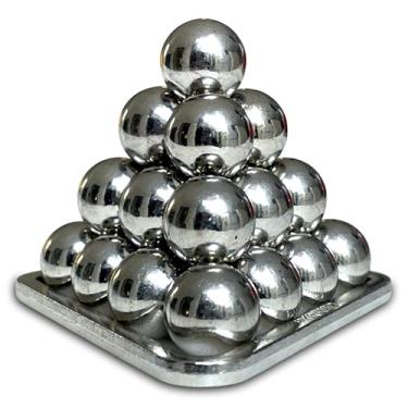 Imagem de Quebra-Cabeça 3D de Metal Cast Pyramid – Desafio de Lógica com Esferas em Pirâmide | Puzzle Metálico para Adultos - Desafio em família e amigos - Labirinto 3D de Metal Antigo