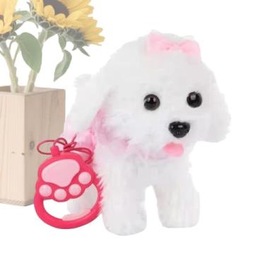 Imagem de Cachorrinho robótico | Animais de pelúcia para cães de pelúcia - Cachorrinho latindo para crianças - para crianças, meninas, jovens, aniversário, férias, quarto, sala de estar, casa, viagem, jardim