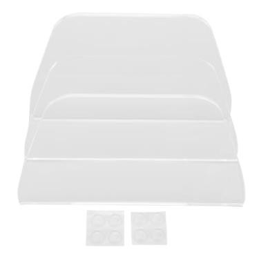 Imagem de Aqur2020 Organizador de Arquivo de Mesa Acrílico, 2 Seções Vertical Organizador de Mesa Com Lacunas de 4cm para Documentos de Correio Livros Paleta de Maquiagem Escritório Casa