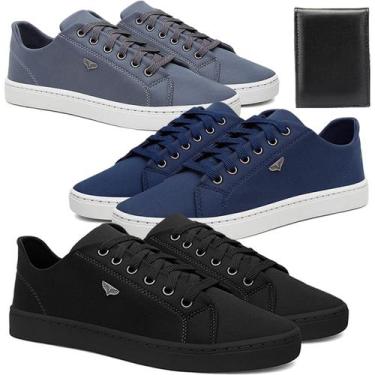 Imagem de Kit 3 Sapatênis Masculino Casual Confortável Antiderrapante Básico com