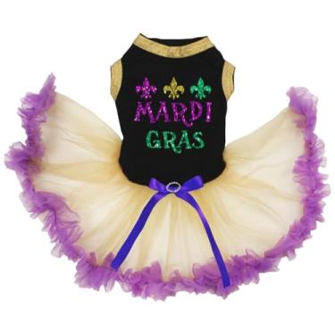 Imagem de Petitebella Vestido Mardi Gras Puppy Dog (Preto/Dourado Roxo, Grande)