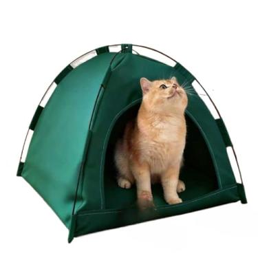 Imagem de Cama Caminha De pet Cachorro Barraca Tenda Toca Iglu Toca Cães Gato Pequeno Médio Grande Oxford,toca gatom,casinha de gato (Verde)