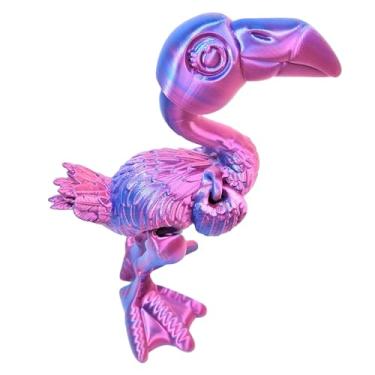 Imagem de Estatueta colecionável de flamingo roxo de 12 x 7 cm para decoração de mesa executiva de escritório doméstico