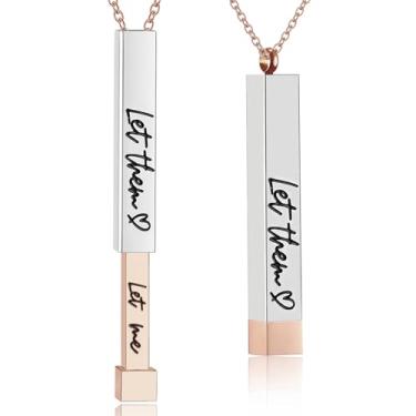 Imagem de RWQIAN Colar Be Kind Of A B para mulheres e meninas, pingente inspirador vertical de tubos quadrados com mensagem oculta, colar de aço inoxidável, pulseira de amizade, engraçado, hilário, joia