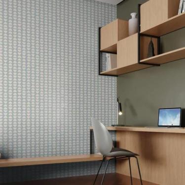 Imagem de Papel de Parede Vinílico Café fundo azul revoada 4463 53x1000 - Bobine