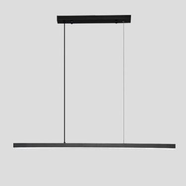 Imagem de Luminária pendente longa de cobre, luminária suspensa linear de latão, luminárias de suspensão ultrafinas para sala de jantar, lustre LED moderno - 3 modos de cor, iluminação decorativa para