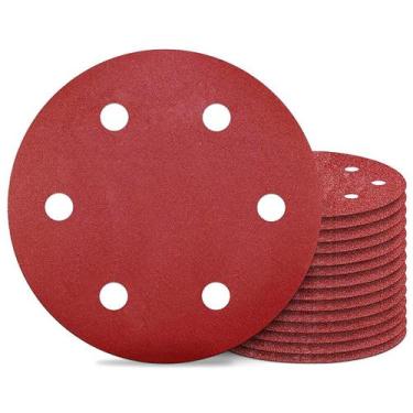 Imagem de 50 X Lixas Disco Grão 9 Polegadas 225mm 6 Furos Lixadeira Politriz KaQ