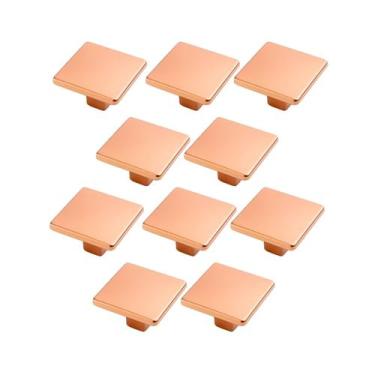 Imagem de Kit 10 puxador ponto quadrado 20x20mm cobre para gavetas de Móveis - C