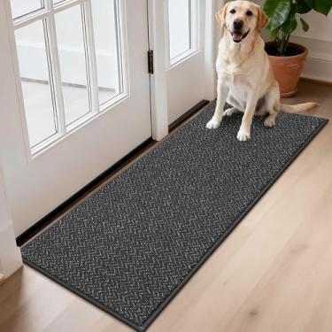Imagem de COSY HOMEER Tapete de porta 43 cm x 122 cm antiderrapante absorvente tapetes de entrada capachos de sujeira tapetes de entrada laváveis tapete de entrada baixa para porta traseira e tapetes de entrada