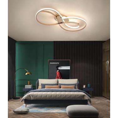 Imagem de Luminária de teto LED dimerizável com controle remoto, luminária de teto moderna, 3000k-6500k, processo de galvanização, adequada para quarto, sala de estar, sala de jantar, cozinha e escrit